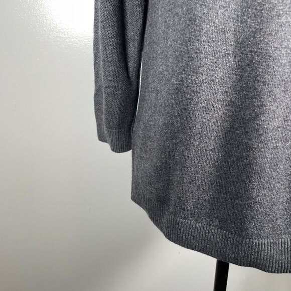 Banana Republic Charcoal Gray Crewneck Fine Tight Knit 3/4 Sleeve Sweater S - Picture 5 of 13